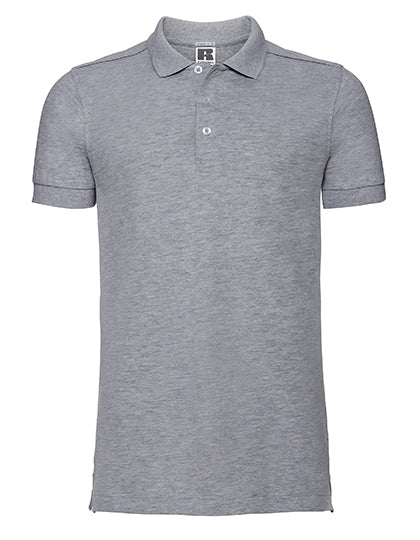 Men's Fitted Stretch Polo  -   helles Oxford (Heather)