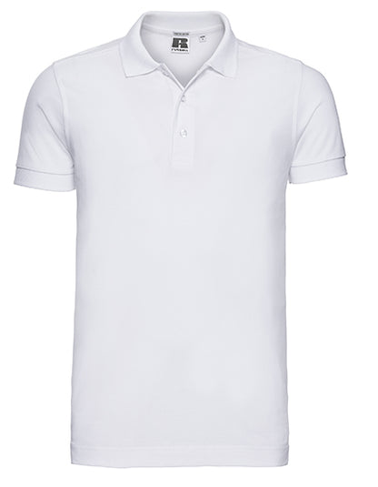 Men's Fitted Stretch Polo  - Weiss