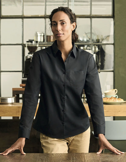 Ladies' Long Sleeve Classic Polycotton Poplin Shirt-Bright Royal