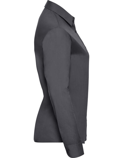 Ladies' Long Sleeve Classic Polycotton Poplin Shirt-Konvoi Grau