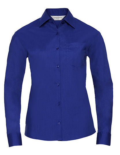 Ladies' Long Sleeve Classic Polycotton Poplin Shirt-Bright Royal