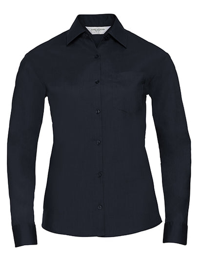 Ladies' Long Sleeve Classic Polycotton Poplin Shirt-Französische Marine