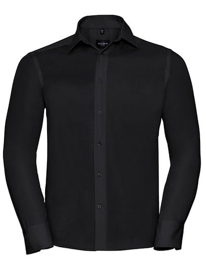 Men's Long Sleeve Tailored Ultimate Non-Iron Shirt-Heller Schwarz