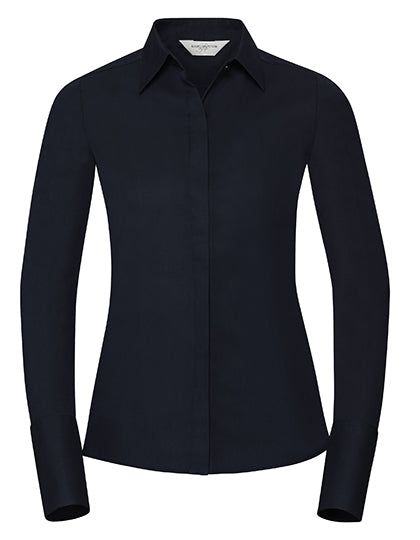 Ladies' Long Sleeve Fitted Ultimate Stretch Shirt- Hellblau