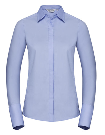 Ladies' Long Sleeve Fitted Ultimate Stretch Shirt- Heller Himmel