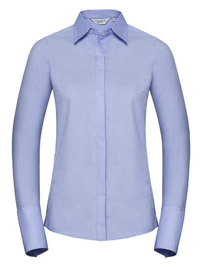 Ladies' Long Sleeve Fitted Ultimate Stretch Shirt- Heller Himmel