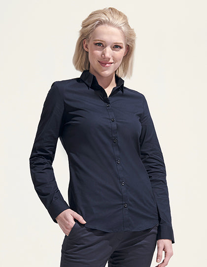 Women´s Long Sleeve Stretch Shirt Blake-Schwarz
