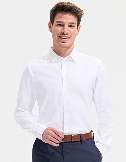 Men´s Herringbone Shirt Brody-Weiß